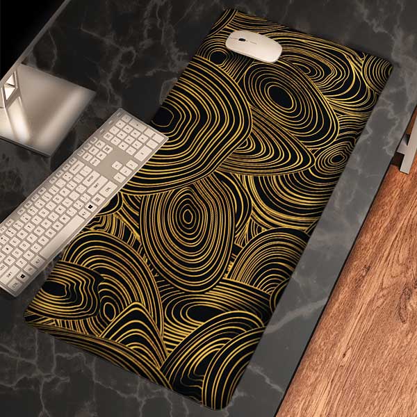 موس پد طرح نقوش دایره ای طلایی