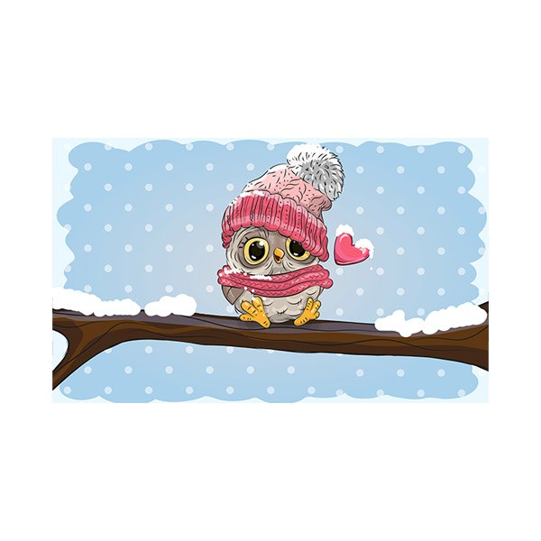 پادری کودک مدل جغد زمستانی روی شاخه