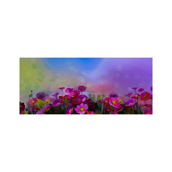 پادری طرح گل مدل نقاشی دشت گل صورتی MF0014