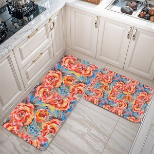 پادری طرح گل مدل گل های رنگی قرمز MF0017