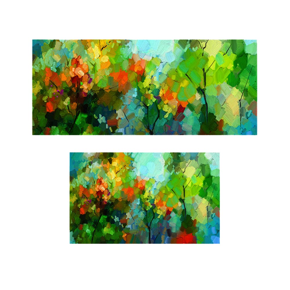 پادری طرح گل مدل طرح آبرنگ سبز طبیعت MF0070