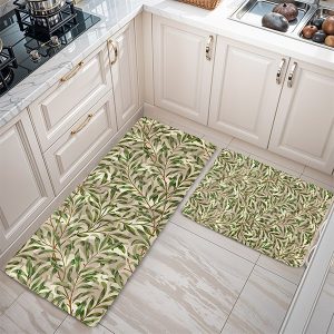 پادری طرح گل مدل شاخه برگ سبز MF0154