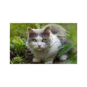 پادری حیوانات مدل کمین گربه در سبزه زار