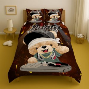 روتختی نوجوان یک نفره مدل خرس و دی جی کد T-31