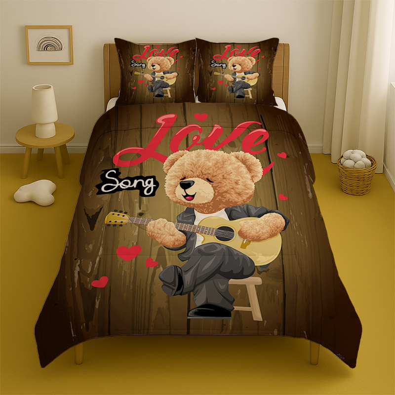 روتختی نوجوان یک نفره مدل خرس و موسیقی کد T-29