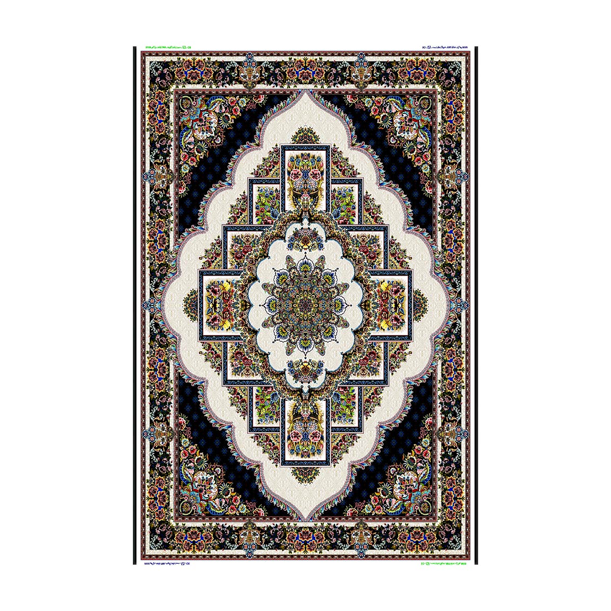 فرشینه طرح فرش سنتی مدل MR1093