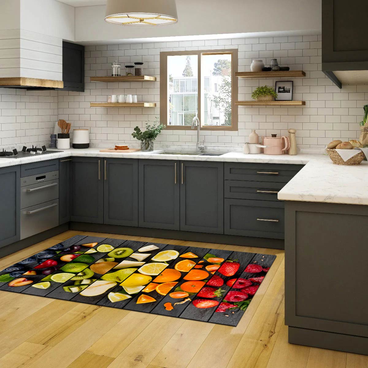 فرشینه آشپزخانه طرح اسلایس های میوه کد CR0064