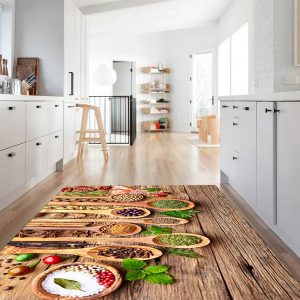 فرشینه آشپزخانه طرح قاشق های چوبی ادویه کد CR0317