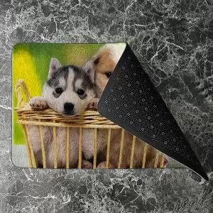 پادری حیوانات مدل دو توله سگ در سبد MA0084