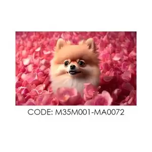 پادری حیوانات مدل سگ کوچولو در میان گل ها