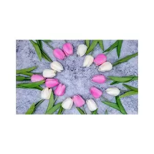 پادری طرح گل مدل حلقه لاله های صورتی و سفید