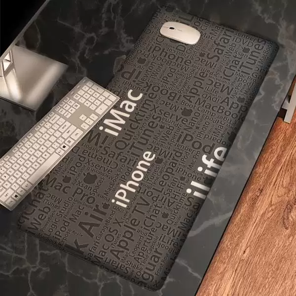 موس پد طرح فضا مدل آرم اپل آیفون آی مک