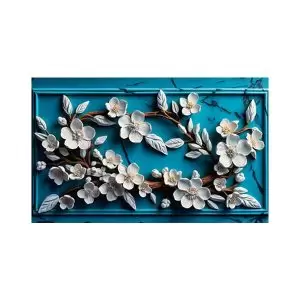 پادری طرح گل مدل گرافیکی شاخه گل سفید