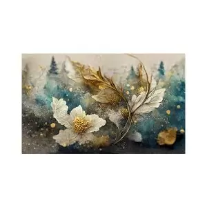 پادری طرح گل مدل یک گل سفید با گردهای طلایی