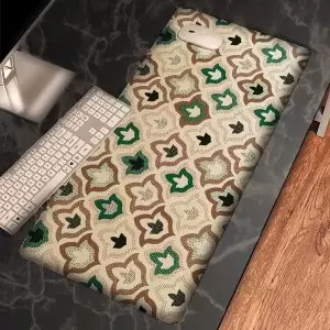 موس پد طرح پترن گل های زیبا زمینه روشنM13177