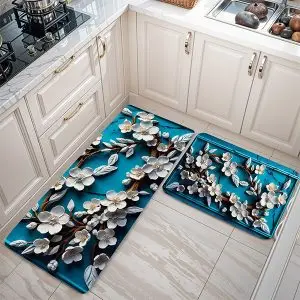 پادری طرح گل مدل گرافیکی شاخه گل سفید MF0115