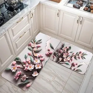 پادری طرح گل مدل گرافیکی شاخه گل صورتی MF0116