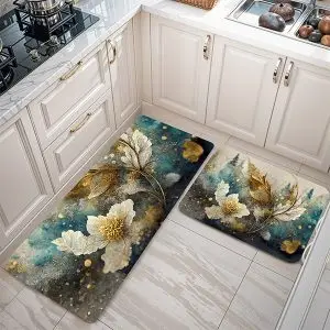 پادری طرح گل مدل یک گل سفید با گردهای طلایی MF0120