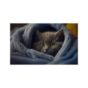 پادری حیوانات مدل گربه ملوس خاکستری