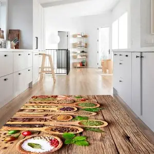 فرشینه آشپزخانه طرح قاشق های چوبی ادویه کد CR0317